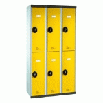 VESTIAIRE 3 COLONNES 2 CASES MONOBLOC GRIS