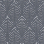 PAPIER PEINT GRIS ANTHRACITE VINYLE | PAPIER PEINT ART DÉCO | PAPIER PEINT SALLE DE BAIN & CHAMBRE | PAPIER PEINT GRAPHIQUE INTISSÉ - 10,05 X 0,53 M