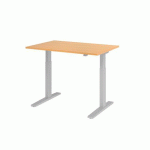 BUREAU ÉLECTRIQUE SÉRIE XMKA 120CM HÊTRE/ALU - HAMMERBACHER