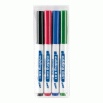 MARQUEUR EFFAÇABLE EDDING 661 POINTE OGIVE 1 MM - POCHETTE DE 4 COULEURS ASSORTIES