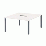 TABLE CARRÉE BLANCHE EDEN PIEDS ANTHRACITE
