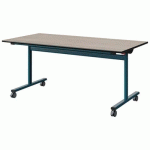 TABLE MALIBU RAB. 160X80 T5 DL ST ACACIA/NOIR BLEU 5025