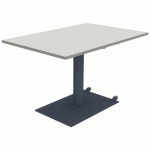 TABLE MANO MOB RÉG. 120X80 STRAT ALAISÉ GRIS PERLE GRIS/NS - MOBIDECOR