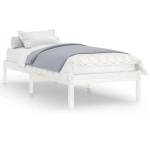 CADRE DE LIT BLANC BOIS MASSIF 75X190 CM PETIT SIMPLE - VIDAXL