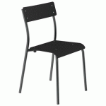 CHAISE ANDRÉ 4P T6 ASS/DOS NOIR ÉBÈNE PIÈTEMENT TRANSPARENT - MOBIDECOR