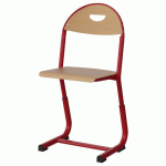 CHAISE MALIBU AST RÉG T3/T5 ASS/DOS HÊTRE - ACIER ROUGE 3020 - MANUTAN EXPERT