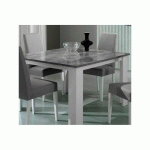 TABLE DE REPAS CARRÉE LAQUÉ BLANC BRILLANT/GRIS - AVELLINO - L 120 X L 120 X H 75 CM - GRIS
