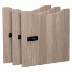 LOT DE 3 PORTES MÉLAMINÉES DÉCOR ORME LOCKERS - SERRURE À CODE