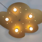 NIERMANN STANDBY PLAFONNIER NUAGE, OR, 5 LAMPES, 20 POINTS LED