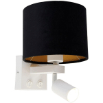 BRESCIA COMBI - APPLIQUE MURALE AVEC LAMPE DE LECTURE - 1 LUMIÈRE - L 18 CM - NOIR ET OR - MODERNE - ÉCLAIRAGE INTÉRIEUR - SALON I CHAMBRE I CUISINE