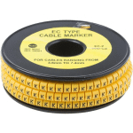 RS PRO - REPÈRE CÂBLE , Ø CÂBLE 3.6 7.4MM, TEXTE : K, NOIR SUR JAUNE ( PRIX POUR BOBINE DE 500 )