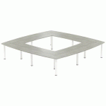 TABLE RÉUNION ATEM 350 X 350 CM PIED ROND BLANC /CHÊNE GRIS - MBA