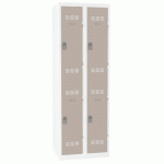 VESTIAIRE 2 COLONNES 300MM 2 CASES CLÉS TAUPE - VINCO