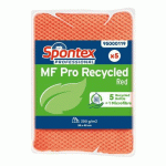 LAVETTE MICROFIBRE RECYCLÉE SPONTEX PROFESSIONAL ROUGE- PAQUET DE 5