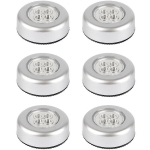 6 PACK TAP LIGHTS BATTERY-POWERED WIRELESS TOUCH NIGHT LIGHTS STICK TAP TOUCH LAMP STICK-ON PUSH LIGHT FOR CLOSETS, CABINETS, COUNTERS OR UTILITY
