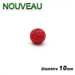 PERLES STRASS ROUGE 10MM