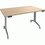 TABLE ABATTANTE AVEL 140X80 CHÊNE CLAIR/PIEDS ALU - SIMMOB