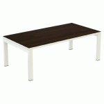 TABLE BASSE EASY OFFICE 114X60 PIED BLC PLATEAU BLANC/WENGE - PAPERFLOW