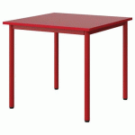 TABLE MALIBU 80X80CM T5 4P STRA ABS ROUGE U321/ROUGE 3020