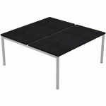 BUREAU BENCH FAST 4 PIEDS SECTION CARRÉ 140X164 CM - NOIR