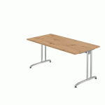 BUREAU CHÊNE NOUEUX 160CM PIÈTEMENT ALU - GAMME MIRO - HAMMERBACHER