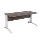 BUREAU DROIT BIOSPACE 2 - L. 80 X P. 80 CM - PLATEAU CÈDRE - PIEDS L BLANC - EMBASE 'AVOCAT'