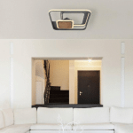 GLOBO PLAFONNIER LED NIRRA, BOIS, 3 LAMPES, ANGULAIRE