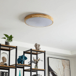 PLAFONNIER LED LINDBY SMART, BOIS INNES, Ø51CM, RVB, CCT, TUYA