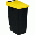 POUBELLE MOBILE COUVERCLE PLEIN MOVATRI GREEN - 85L - JAUNE - ROSSIGNOL PRO