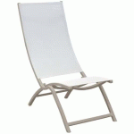 SETS DE 2 LOUNGES SUMMER TPEP/ALU - CHINÉ BLANC/SAUGE - PROLOISIRS