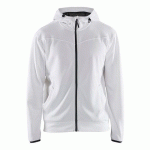 SWEAT ZIPPÉ À CAPUCHE BLANC/GRIS FONCÉ TAILLE XL - BLAKLADER