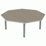 TABLE CARÉLIE MOB OCT Ø120 T1 STR POLY. ÉRABLE G. BEIG/LAGON - MOBIDECOR