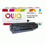 TONER REMANUFACTURÉ OWA - TRÈS TRÈS HAUTE CAPACITÉ - NOIR - POUR HP CE278A, CANON 726 - TONER COMPATIBLE