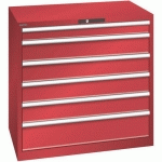 ARMOIRE 6 TIROIRS 1023X725X1000MM-CHARGE 200KG-ROUGE - LISTA