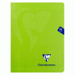 CAHIER PIQUÉ CLAIREFONTAINE MIMESYS 17 X 22 CM GRANDS CARREAUX 96 PAGES VERT