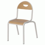 CHAISE MALIBU 4P T3 - ASS/DOS HÊTRE / ACIER BLANC 9016 - MANUTAN EXPERT
