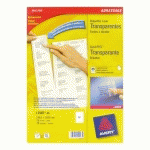 ETIQUETTE ADRESSE LASER 210 X 297 MM AVERY L7567-25 TRANSPARENTE - POCHETTE DE 25