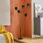 LINDBY KYDEN LAMPADAIRE, À CINQ LAMPES, NOIR
