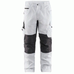 PANTALON DE TRAVAIL PEINTRE STRETCH BLANC/GRIS FONCÉ TAILLE 56C - BLAKLADER