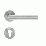 POIGNÉES DE PORTE SUR ROSACES RONDES SÉRIE ER 29 CHYPRE - INOX SATINÉ - CLÉ I KARCHER DESIGN