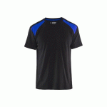 T-SHIRT DE TRAVAIL BICOLORE 100% COTON 3379 - NOIR ET BLEU ROI - L BLAKLADER