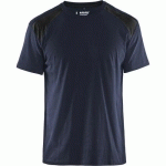T-SHIRT MARINE FONCÉ/NOIR TAILLE S - BLAKLADER