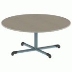 TABLE BANDANA ROND Ø120 T2 PC STR POLY. ÉRABLE G. BEIG/LAGON - MOBIDECOR