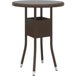 TABLE DE JARDIN �60X75 CM VERRE TREMP�/R�SINE TRESS�E MARRON - VIDAXL