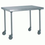 TABLE INOX CENTRALE SUR ROUES LONGUEUR 1600 MM