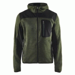 VESTE TRICOTÉE À CAPUCHE VERT ARMÉE/NOIR TAILLE M - BLAKLADER