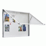 VITRINE EXTÉRIEURE PORTE LEVANTE VERRE TREMPÉ ANTARÈS 101X158 CM 7005 GRIS - MANUTAN COLLECTIVITÉS