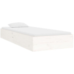 CADRE DE LIT BLANC BOIS MASSIF 90X190 CM SIMPLE