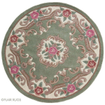 FLAIR RUGS - TAPIS D'ORIENT SHAGGY EN LAINE AUBUSSON VERT Ø 120 - VERT