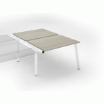 PÔLE DE 2 BUREAUX ECLA CHÊNE GRIS L 120 X P 80 CM PIÈTEMENT MÉTAL BLANC - ÉLÉMENT SUIVANT